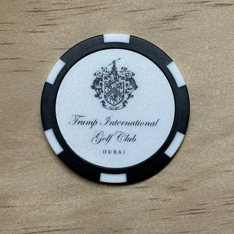 Double Sided Poker Chip & Golf Ball Marker for Golf Course - Trump Dubai