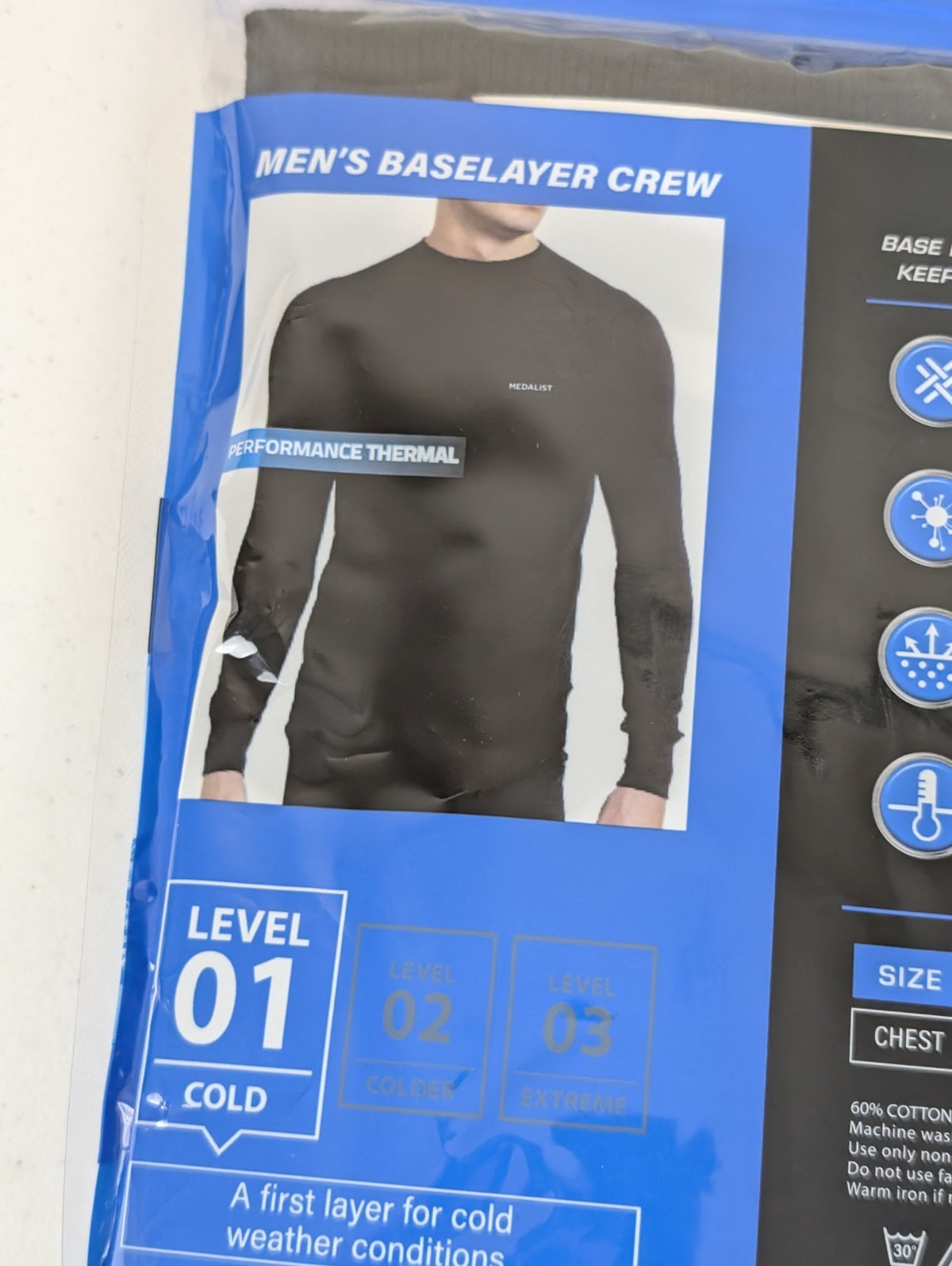 Men's Thermal Base Layer Crew Long Sleeve Medium Performance Top