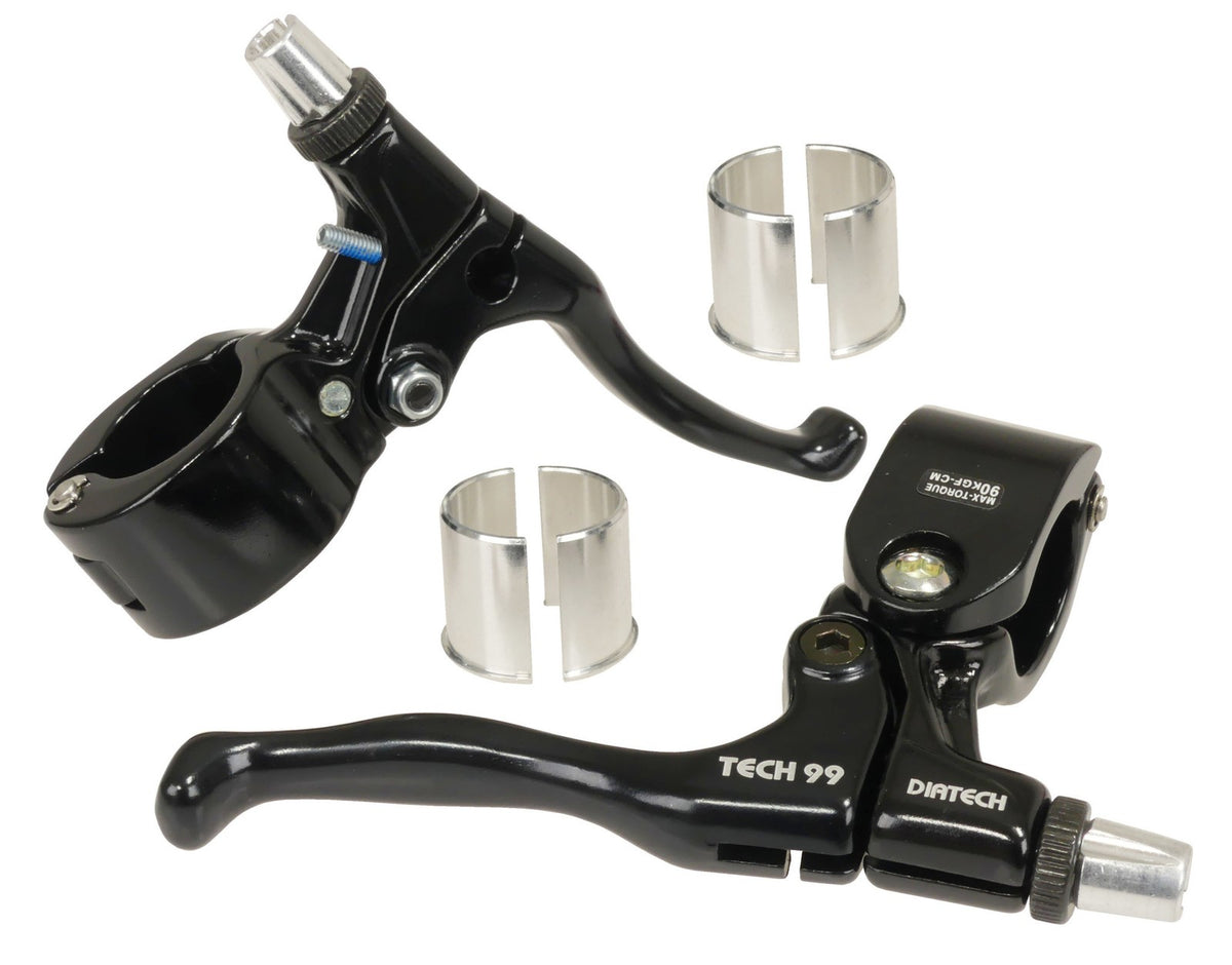 Bike Brake Levers Set for 1-Inch Bars - Forged Alloy, Black
