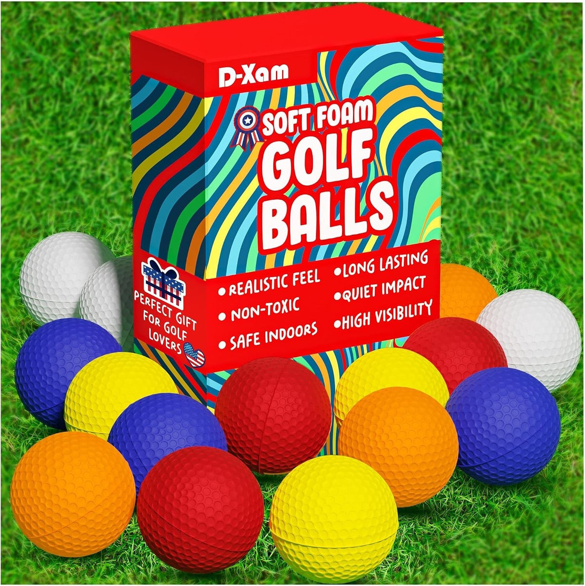 Multicolor Foam Golf Practice Balls - Soft, Durable, Impact-Resistant for Indoor & Outdoor Golf Training