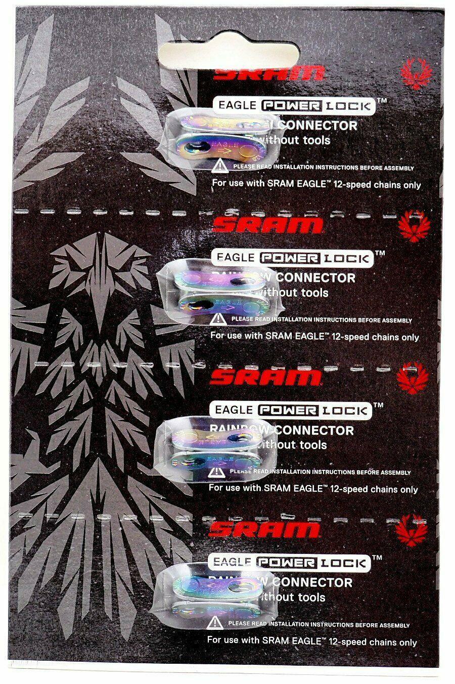 Cycling PowerLock Chain Link Set for SRAM Eagle 12-Speed - Silver & Rainbow