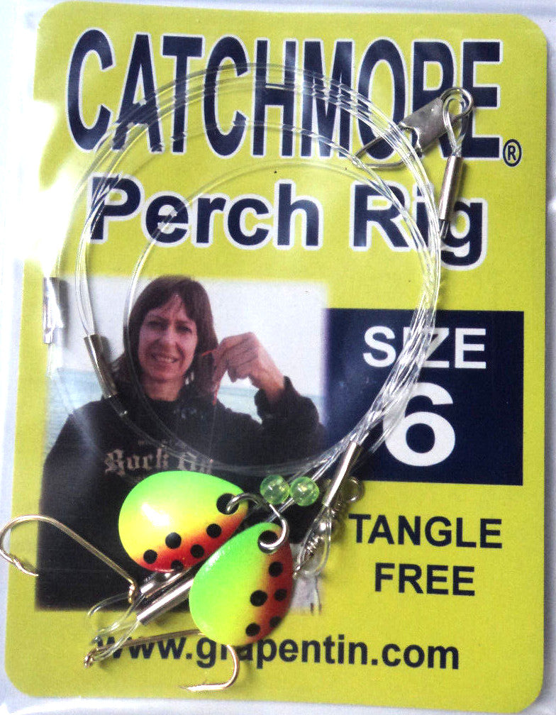 Perch Fishing Rigs Set of 3 – Tangle-Free Watermelon Hooks for Ice & Freshwater Fishing
