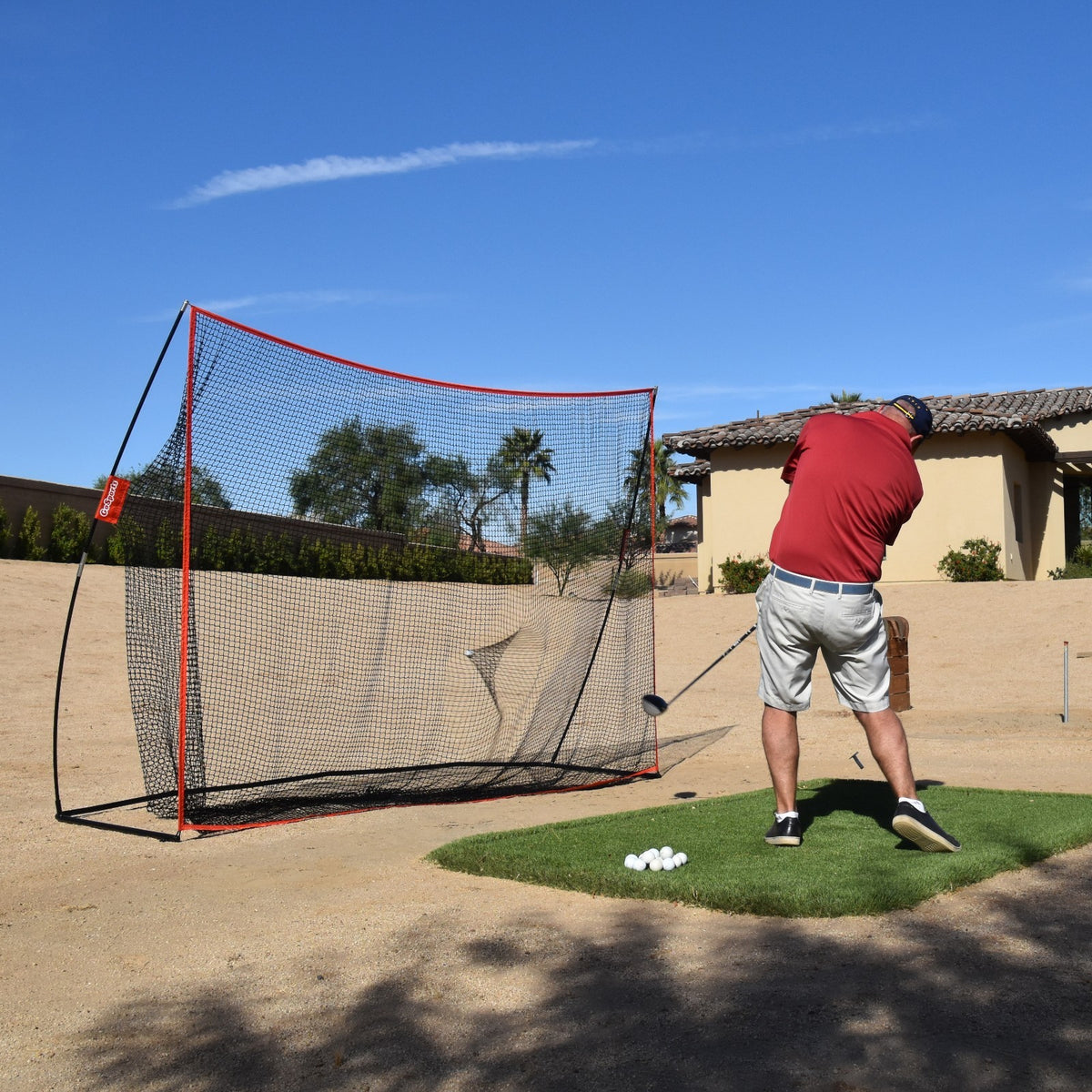 10' x 7' Golf Practice Net for Indoor Outdoor Swing Training with Ball Return