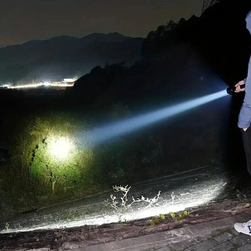 Rechargeable 350000000 Lumen Super Bright LED Tactical Flashlight with Zoom