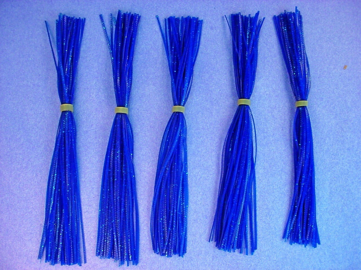 Blue Silicone Spinnerbait Skirt with Blue Glitter - 5 Inch Bass Tackle