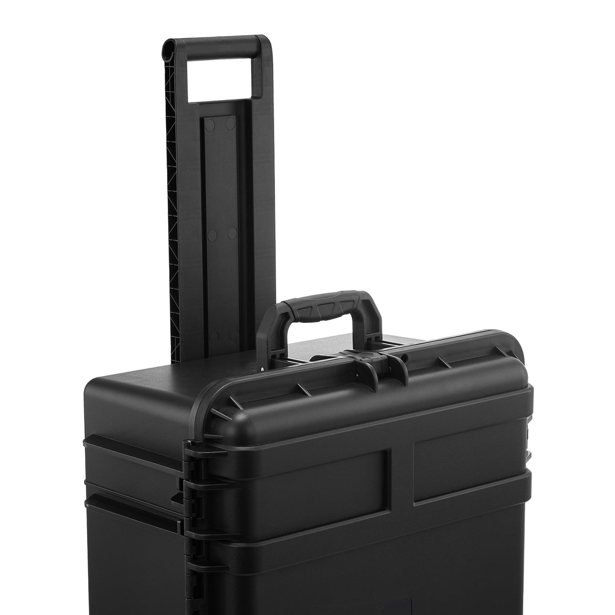 Weatherproof Hard Case with Wheels & Retractable Handle 3.5 Cu Ft Black