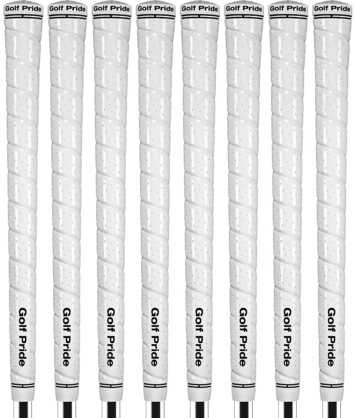Golf Pride Tour Wrap 2G Midsize White Golf Grips Set of 8 - High Tack