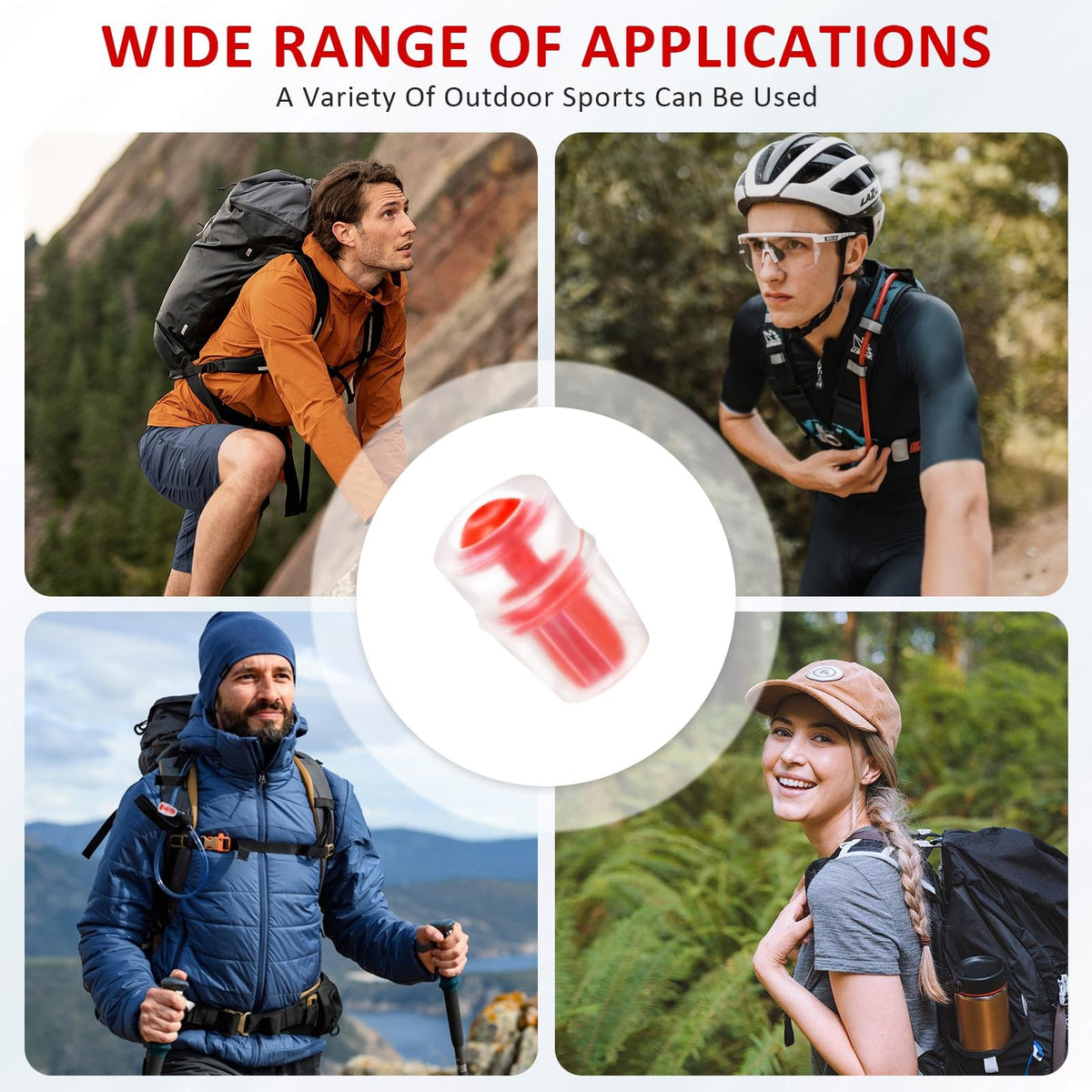 4 Pack Silicone Bite Valve Replacements for Osprey Hydration Bladders - Red
