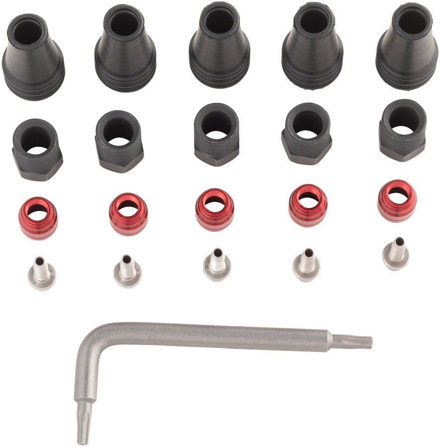 Bike Hydraulic Brake Hose Fitting Kit for SRAM Red/Force AXS - 5 Threaded Barbs