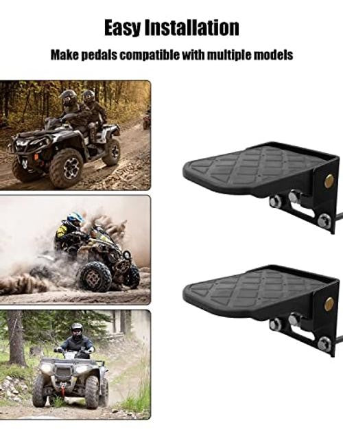 Universal ATV Foot Rests for Rear Seat Passenger Foot Pegs Foldable Durable Metal & Rubber
