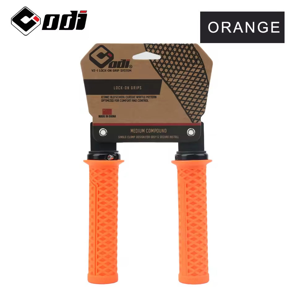 Lock On Mountain Bike Grips - Flanged Handlebar Grips for MTB, BMX & Urban Bikes - Multiple Colors