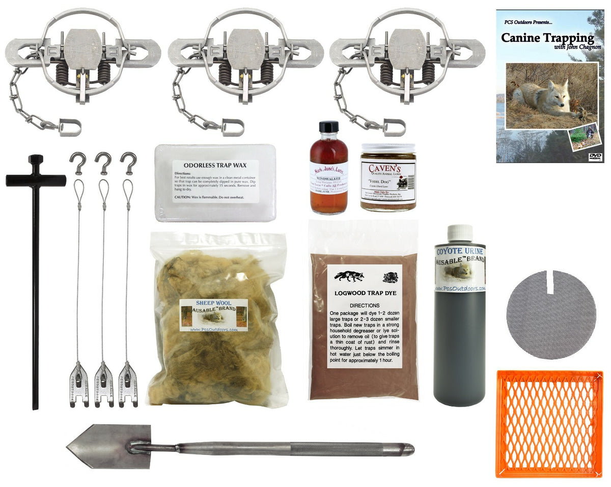 Coyote Trapping Starter Kit with Traps, Lures, and Accessories