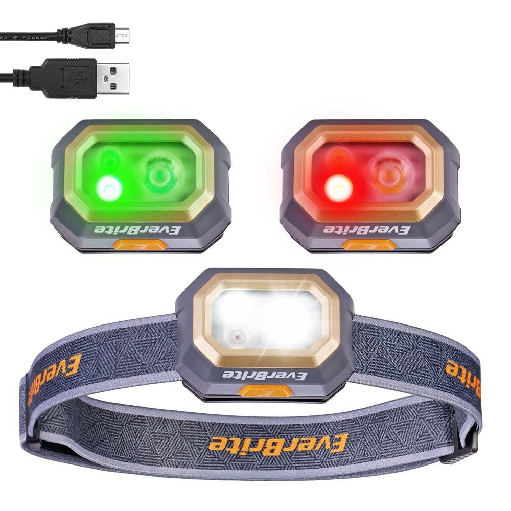 Rechargeable LED Headlamp 700 Lumen with White Red Green Light 6 Modes