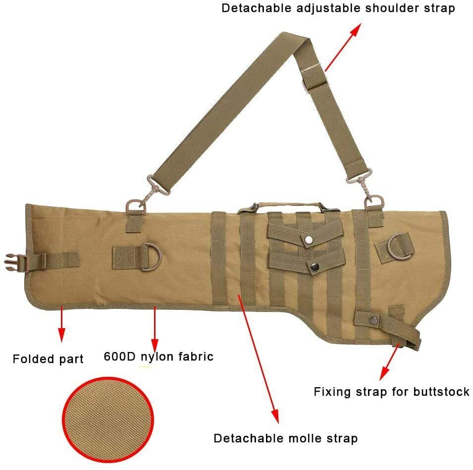 Tactical Rifle Bag with Padded Case for Hunting & Outdoor Use, 29 Inches