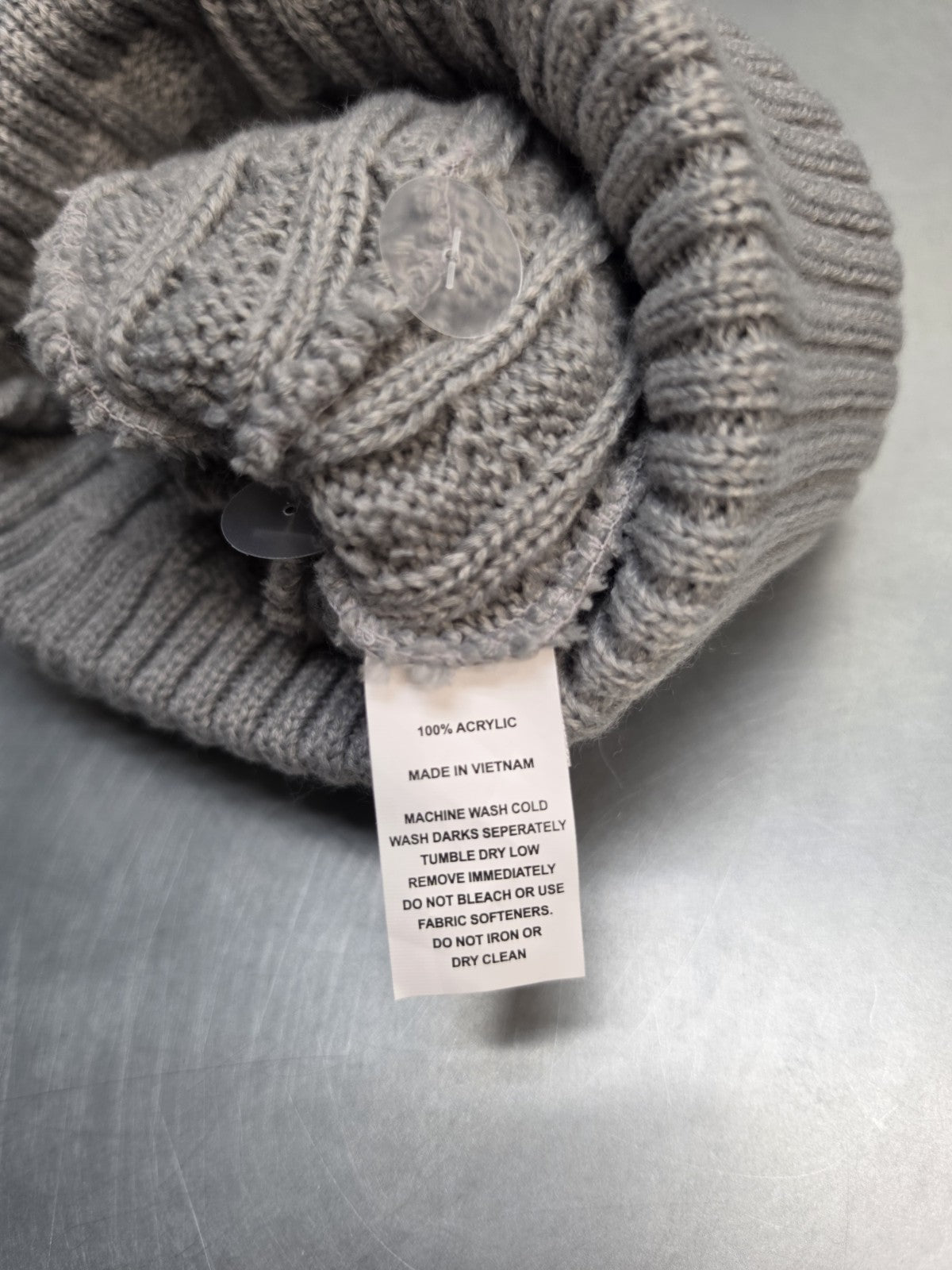 Golf Beanie Hat with Pom Gray - One Size Unisex Winter Cap