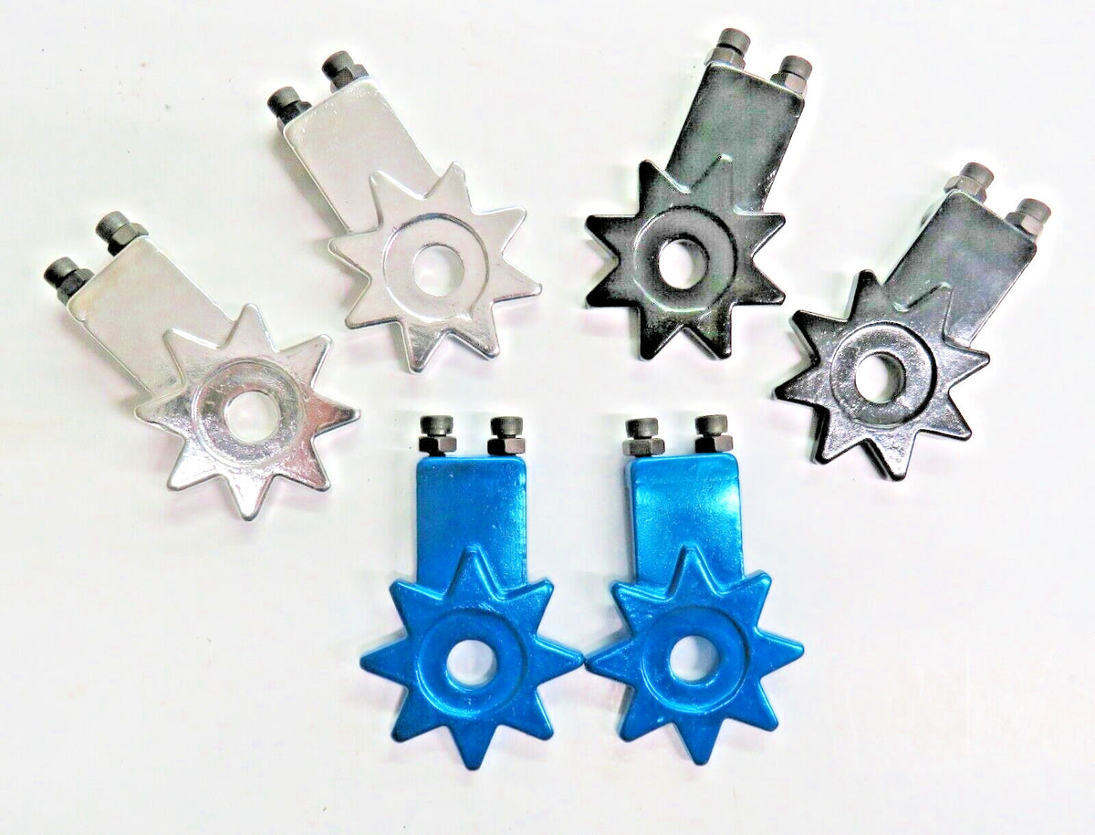 Pair BMX Bike Chain Tensioner Star Spur 3/8 Inch - Multiple Colors