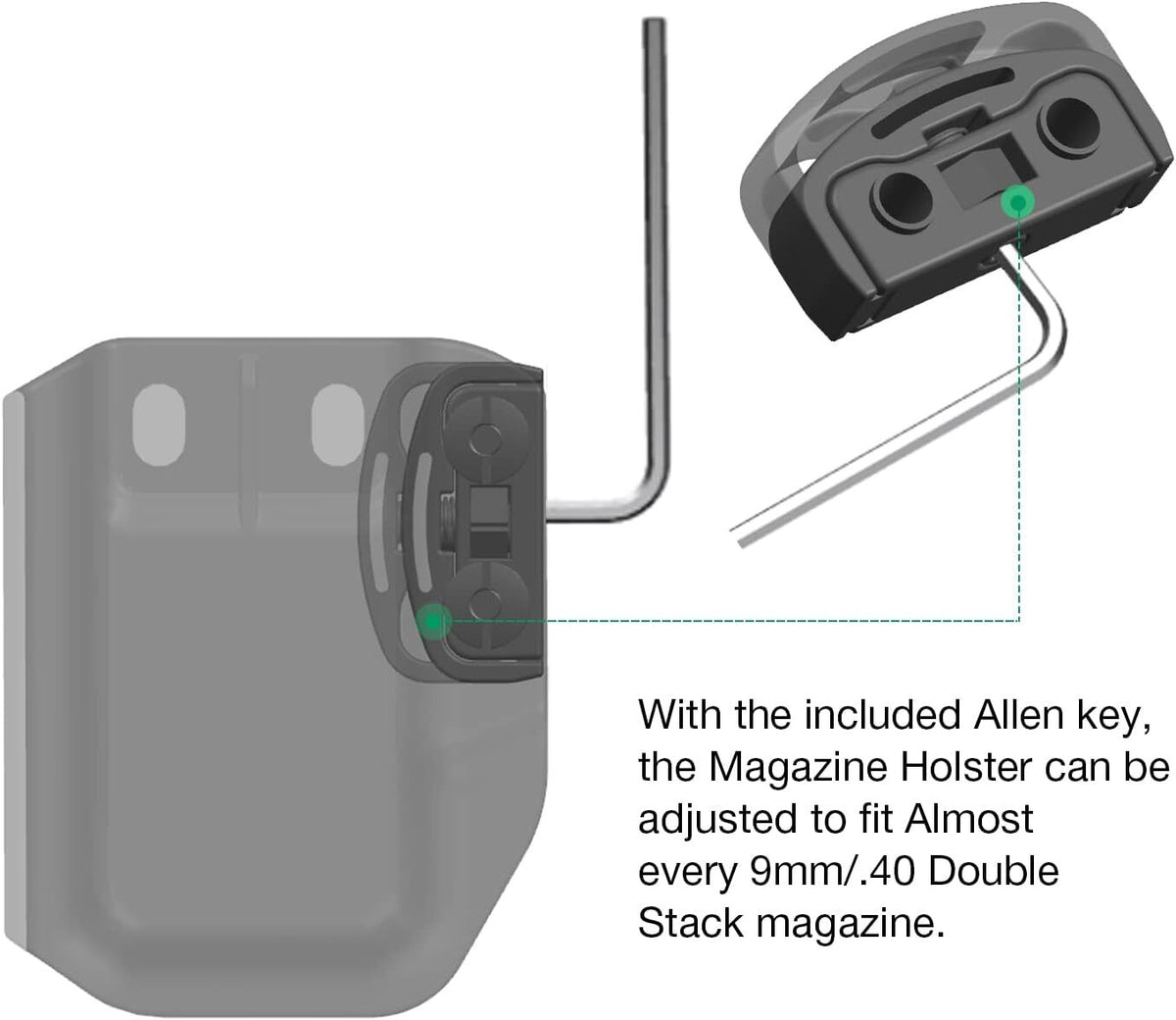 Universal IWB/OWB Magazine Holster for 9mm/.40 Double Stack Kydex