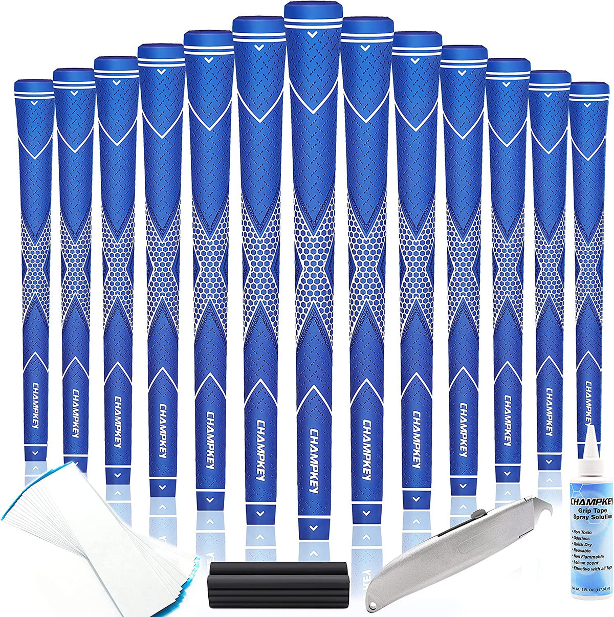 Golf Grip Set - High Traction Rubber Golf Club Grips with Tapes and Kits