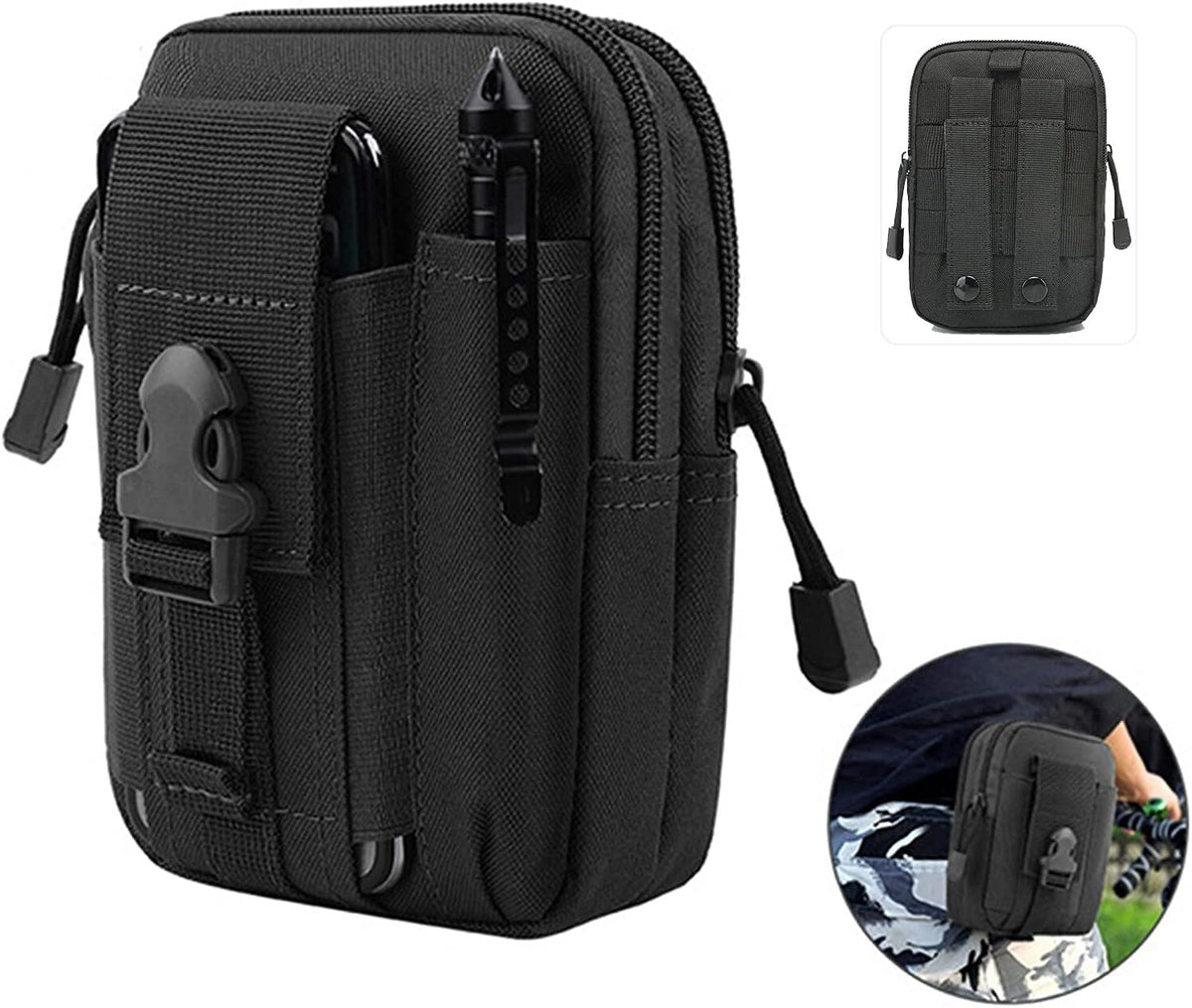 Military Waist Bag Molle Waterproof Fanny Pack Utility Pouch for Outdoor