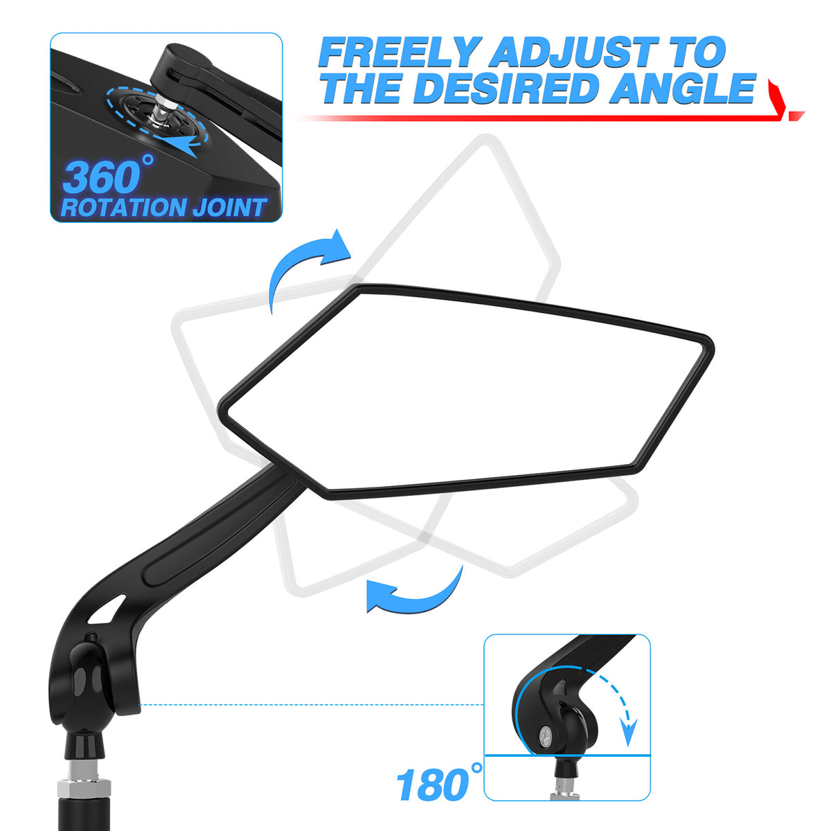 Bike Handlebar Mirror 22-25mm Universal Cycling Rear View Mirror for Mountain & Road Bikes