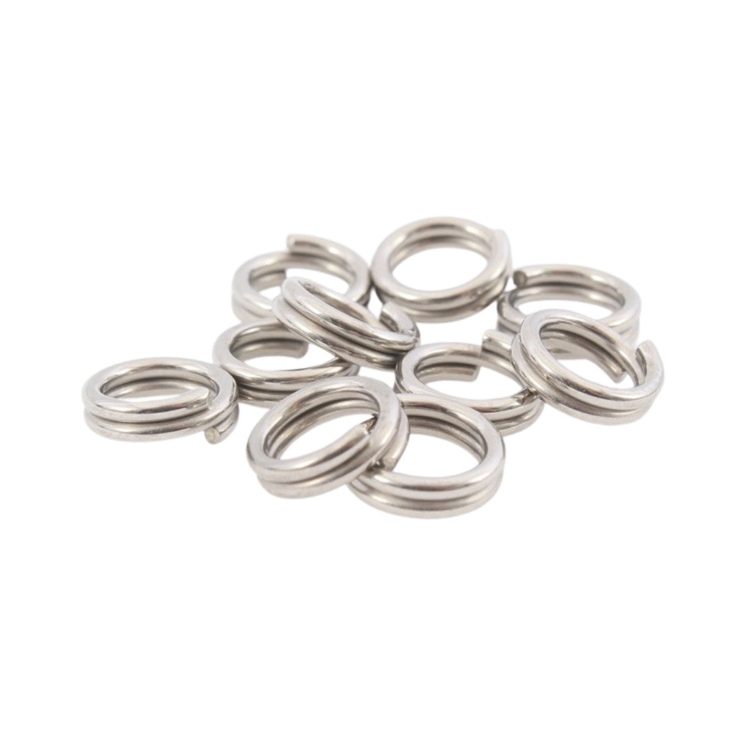 Heavy-Duty Saltwater Fishing Split Rings - Assorted Sizes 10 Pack