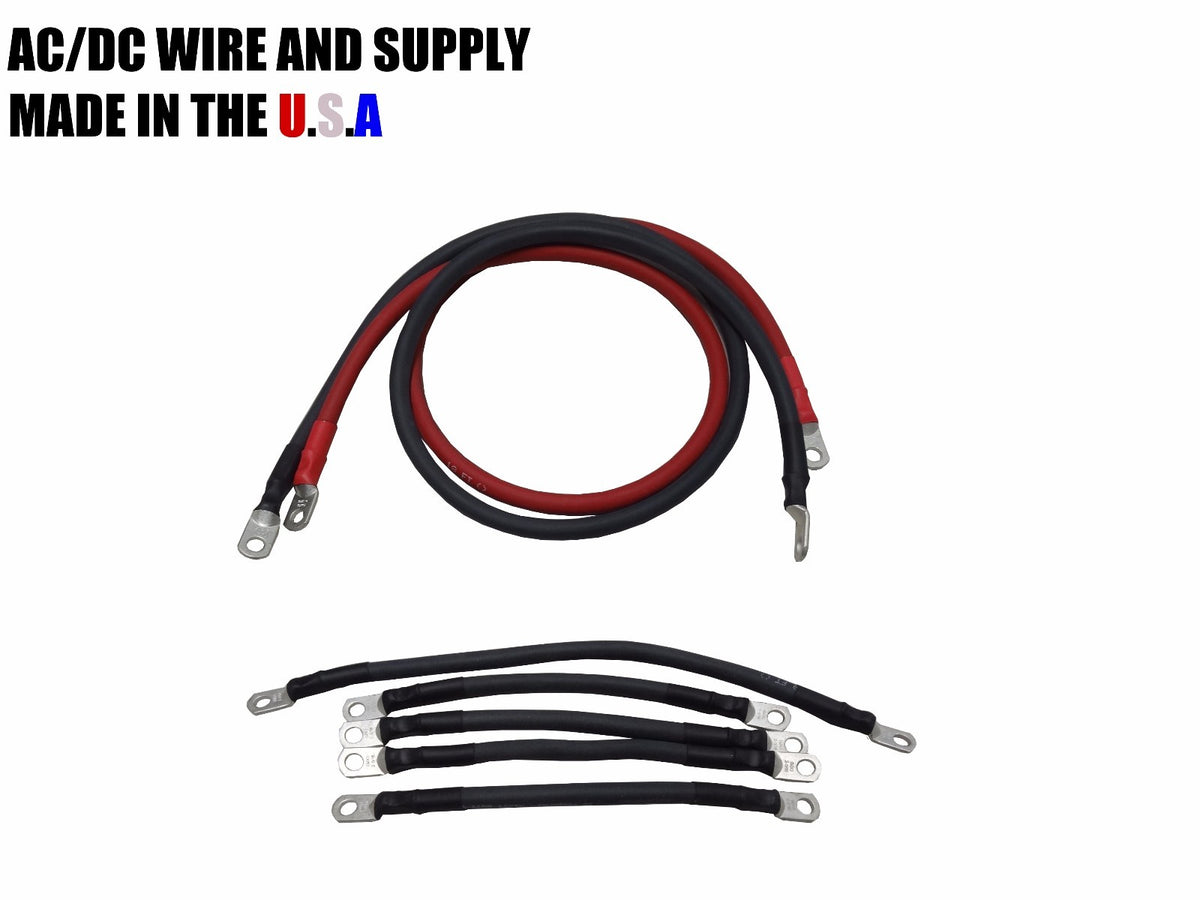 Heavy Duty 2 AWG Golf Cart Battery Cable Set - 7 Pieces, 48V E-Z-GO