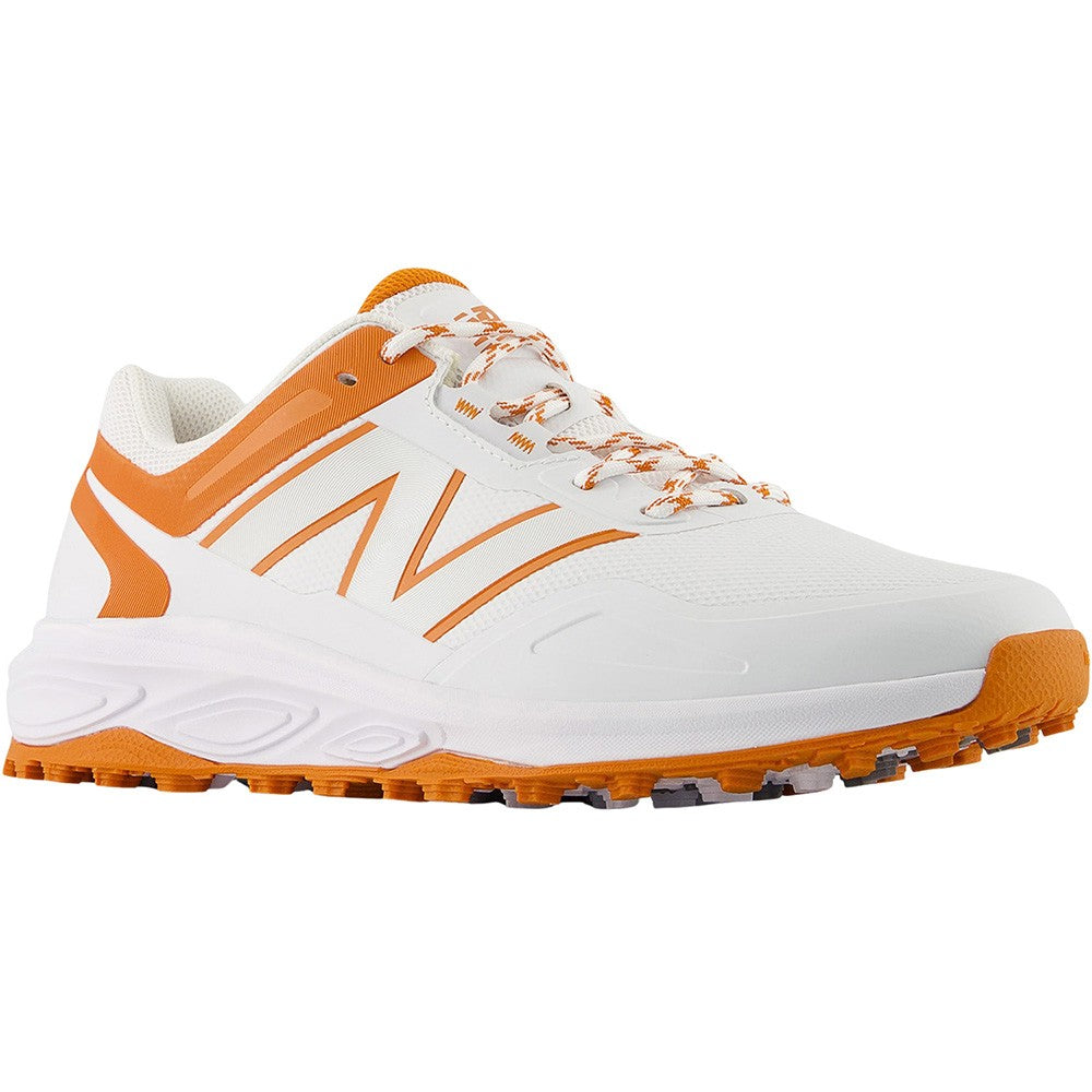 Men's Spikeless Golf Shoes White Orange Comfort Performance