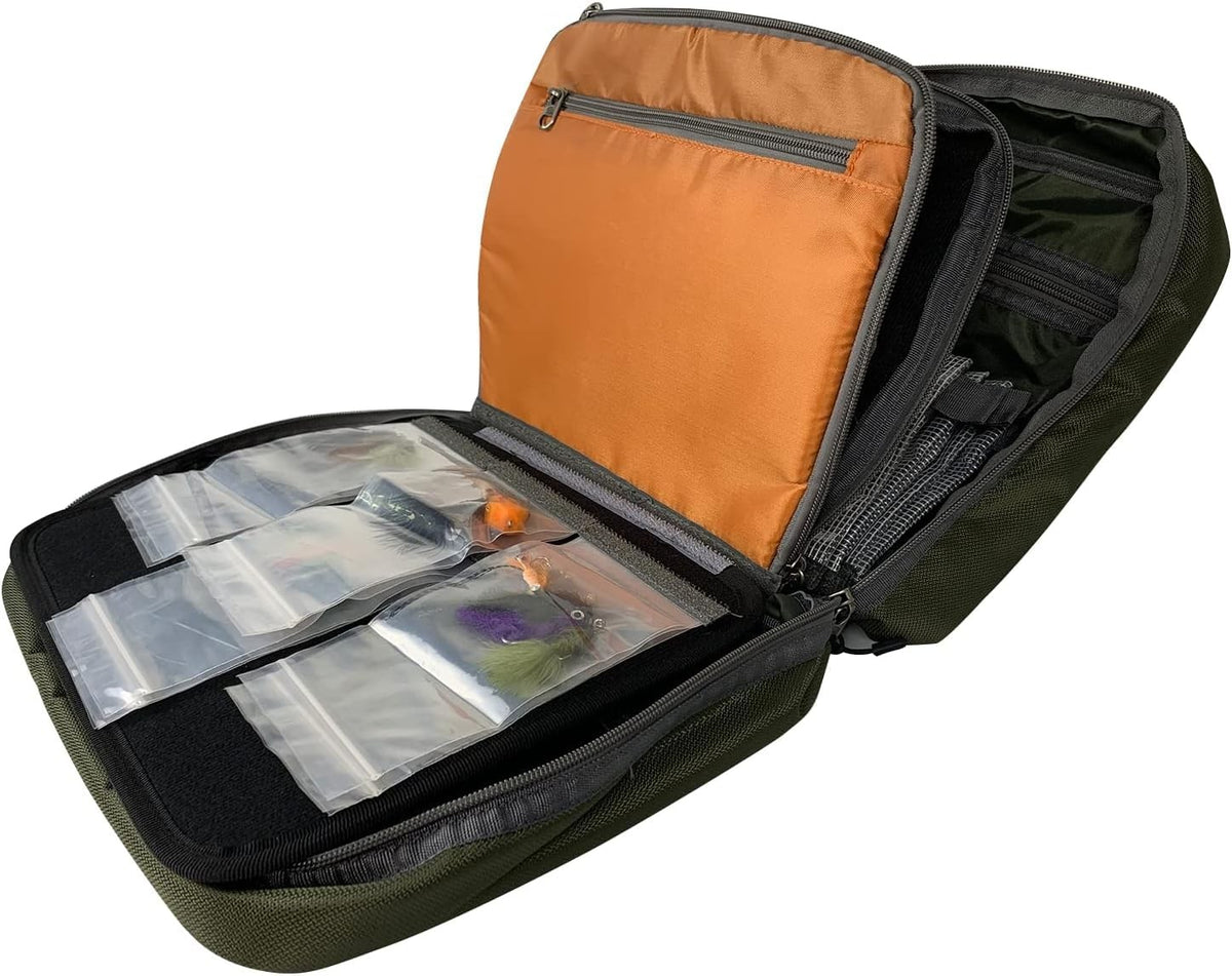 Fly Tying Storage Bag Large Capacity Multi-Pocket Fly Fishing Organizer