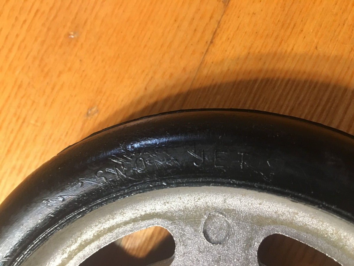 Vintage 6-Inch Sno Jet Idler Bogie Wheel with Rubber Tire for Classic Jets