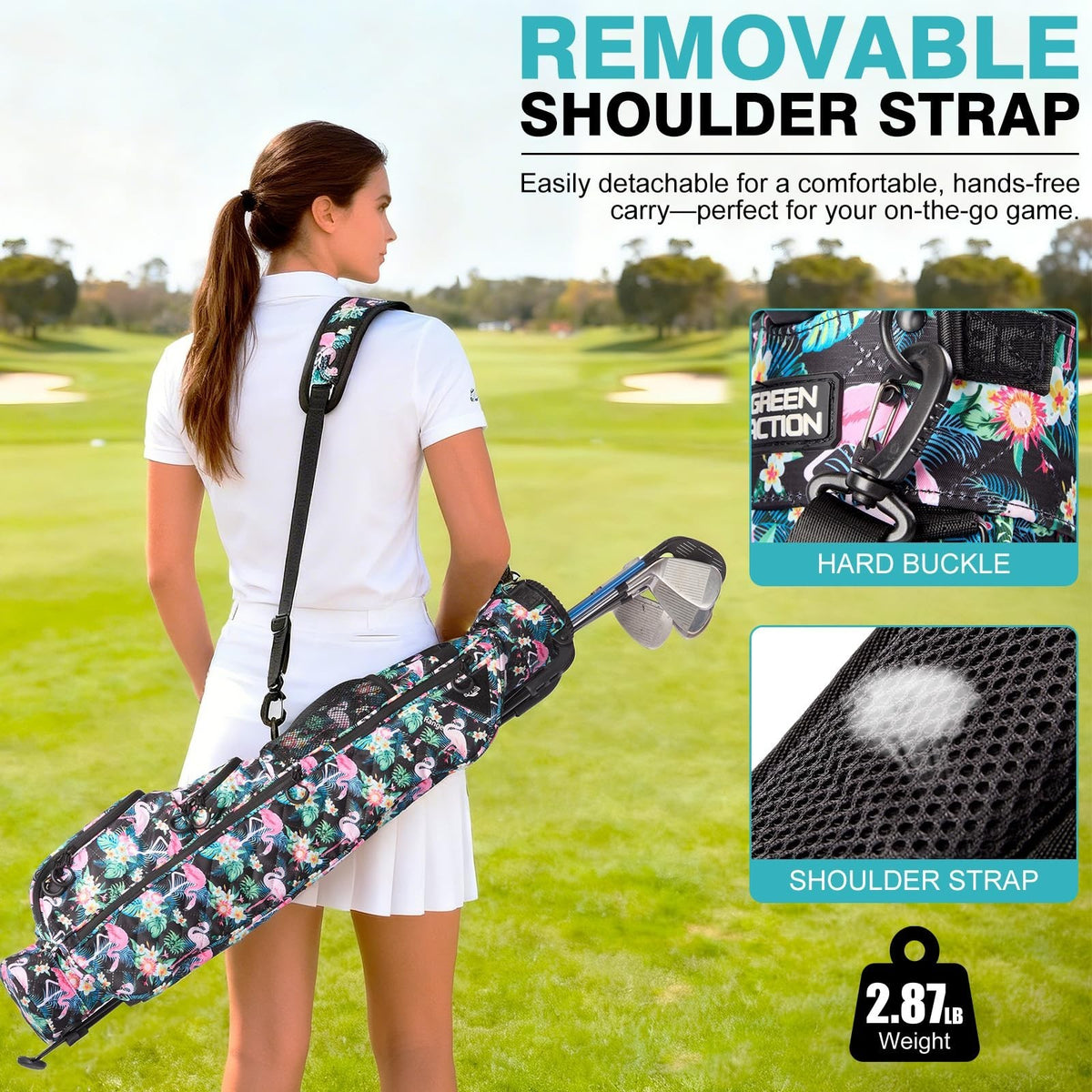 Lightweight Golf Stand Bag with Strap & Cooler Pocket - Fits 5-6 Clubs