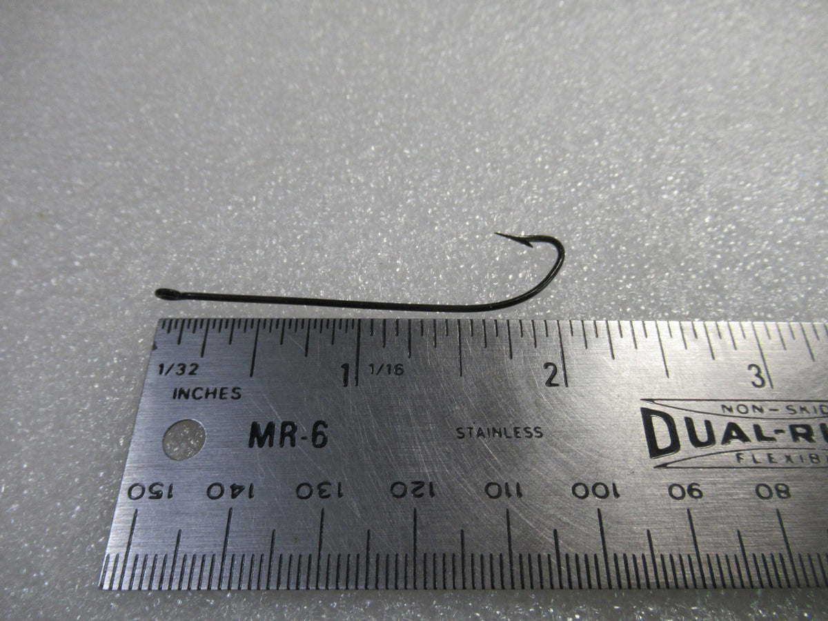 Fishing Hooks Pack - 100 Black Chestertown Long Shank Flounder Hooks SZ 7