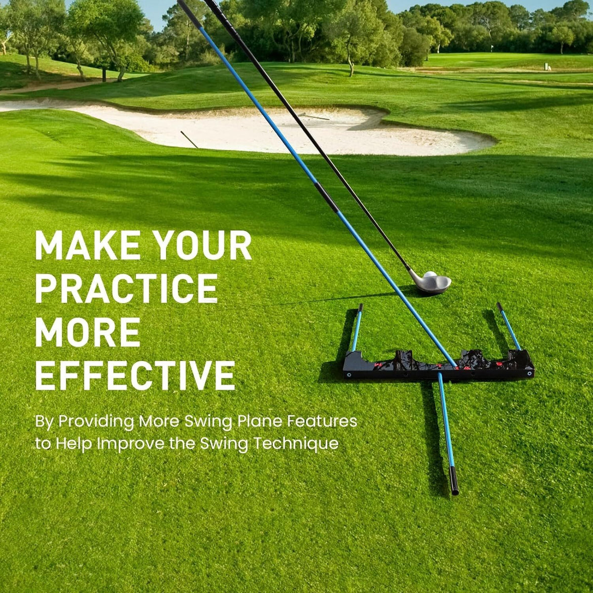 Golf Alignment Sticks Set 6 pcs Swing Plane Training Aid with Carry Bag