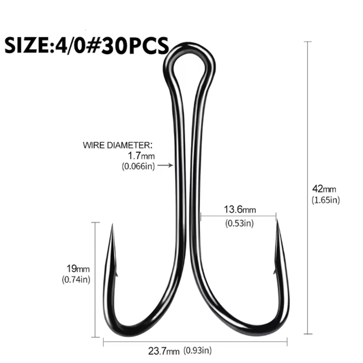 Double Fishing Hooks Carbon Steel Durable Toad Frog Hooks Multiple Sizes