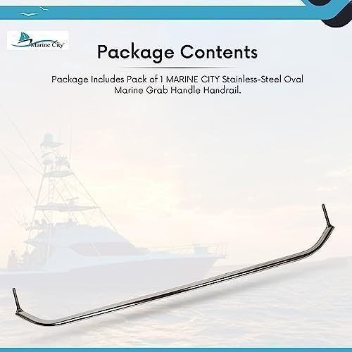 30-Inch Stainless Steel Boat Handle Grab Bar with Flange for Yachts & Marine Use
