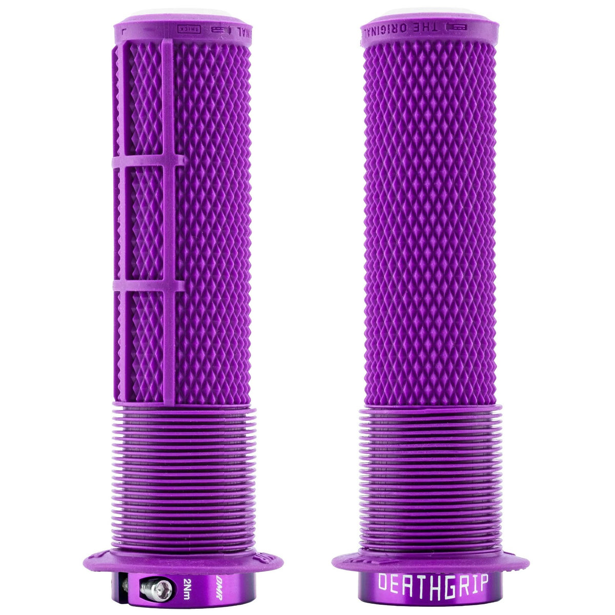 DMR Flanged Deathgrip2 Thin Bike Handlebar Grips - Purple, 130mm