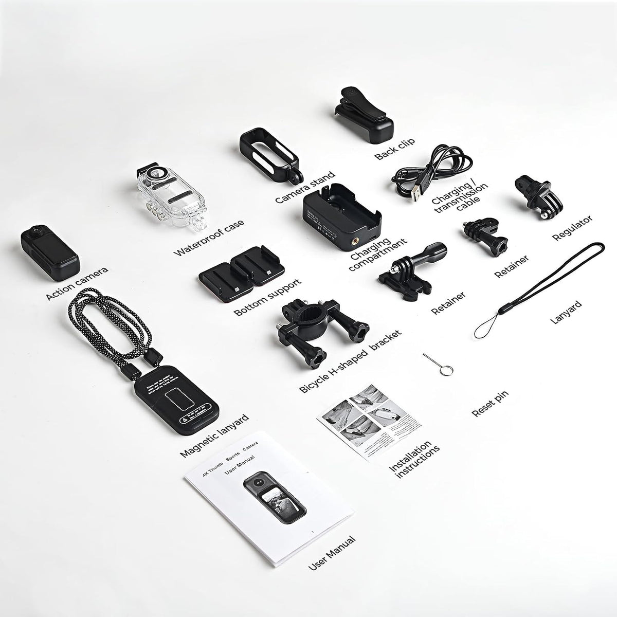 4K Mini Body Camera with 64GB Memory - Wearable Action Cam for Cycling & Outdoor Use