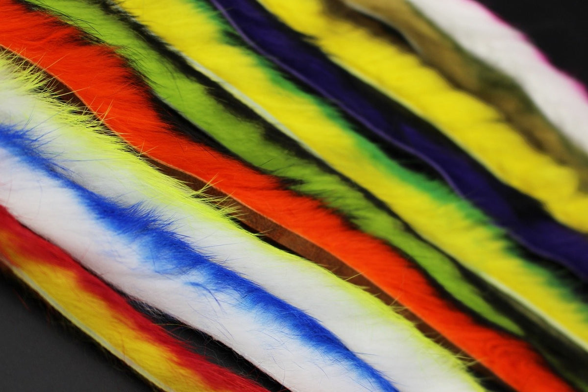 Fly Tying Rabbit Zonker Strips - 10 Colors, 4mm Width for Streamers & Patterns