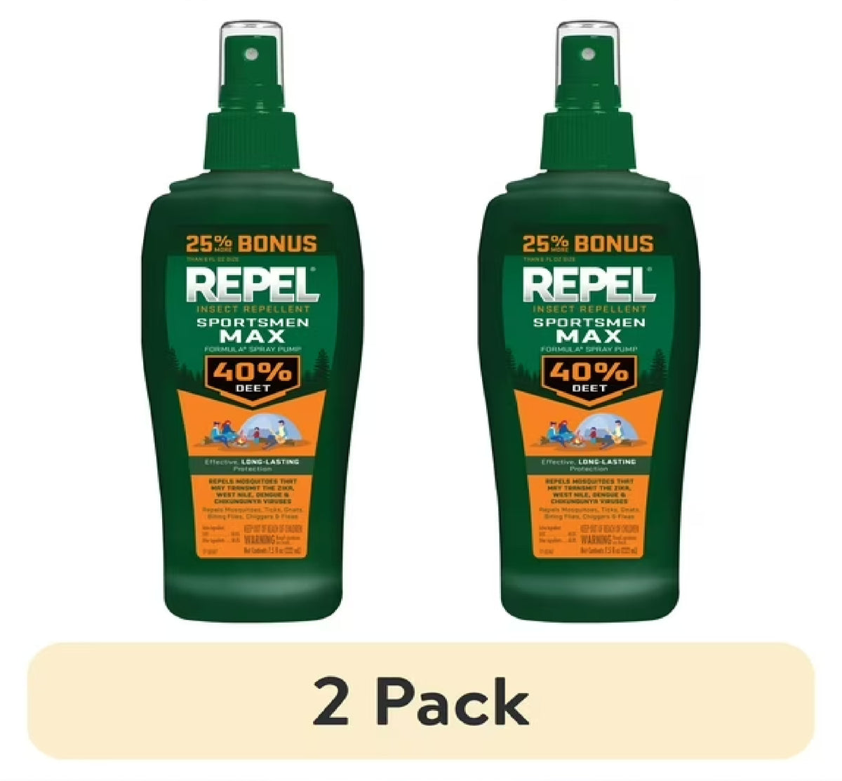 Insect Repellent Spray 7.5oz Pack of 2 - Long-Lasting Mosquito & Tick Protection