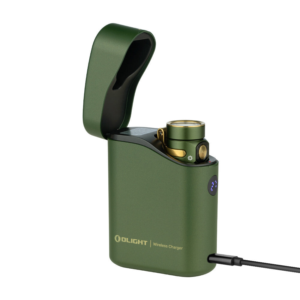 Rechargeable LED Flashlight with Charging Case - 1300 Lumens, OD Green