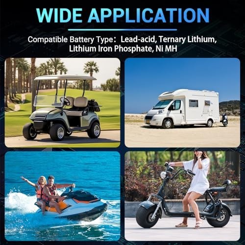 48V Lithium Battery Monitor with LCD Display for Golf Carts, RVs & Boats