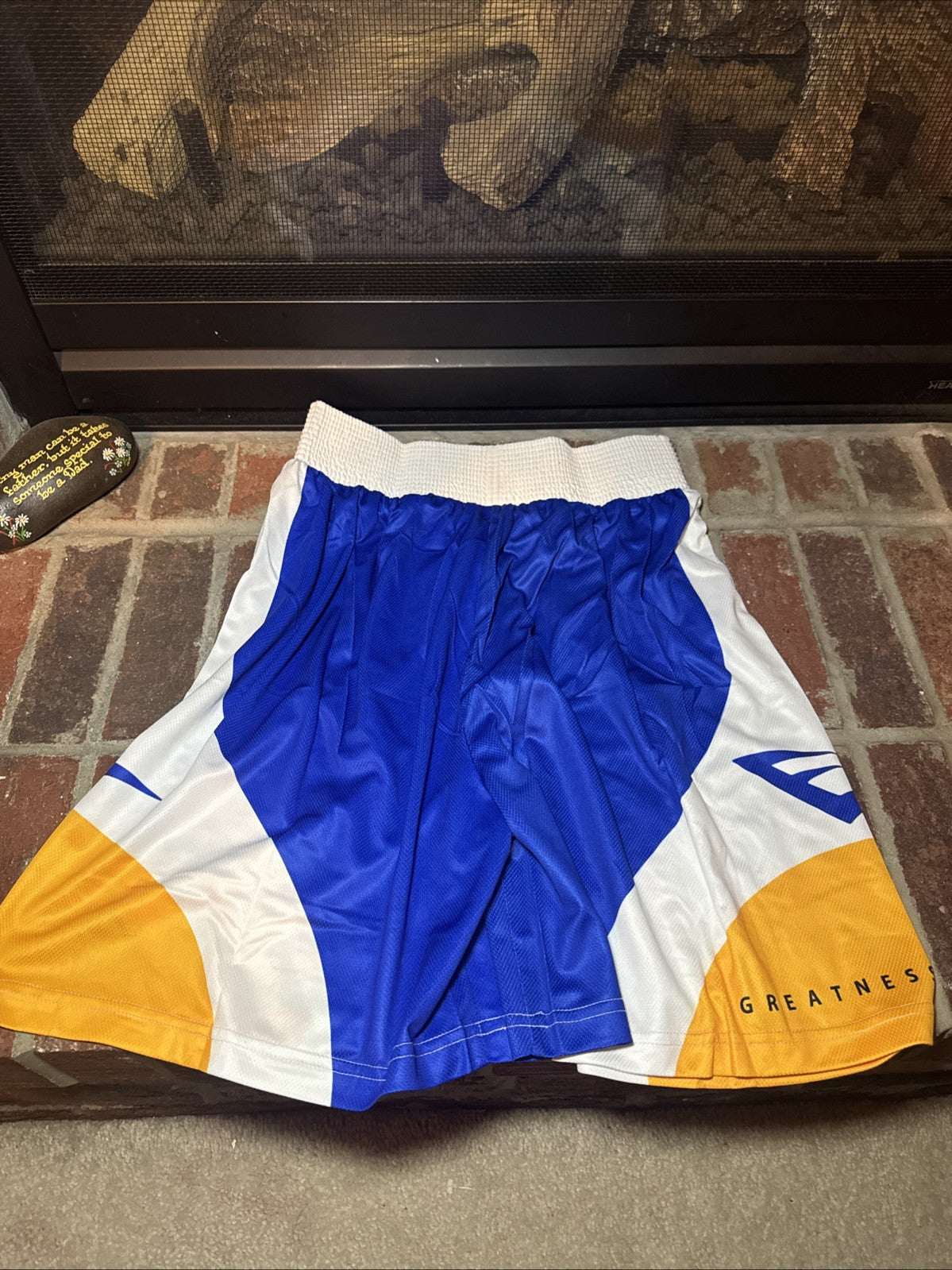 Boxing Shorts Unisex Training MMA Boxing Trunks Small Blue Yellow White