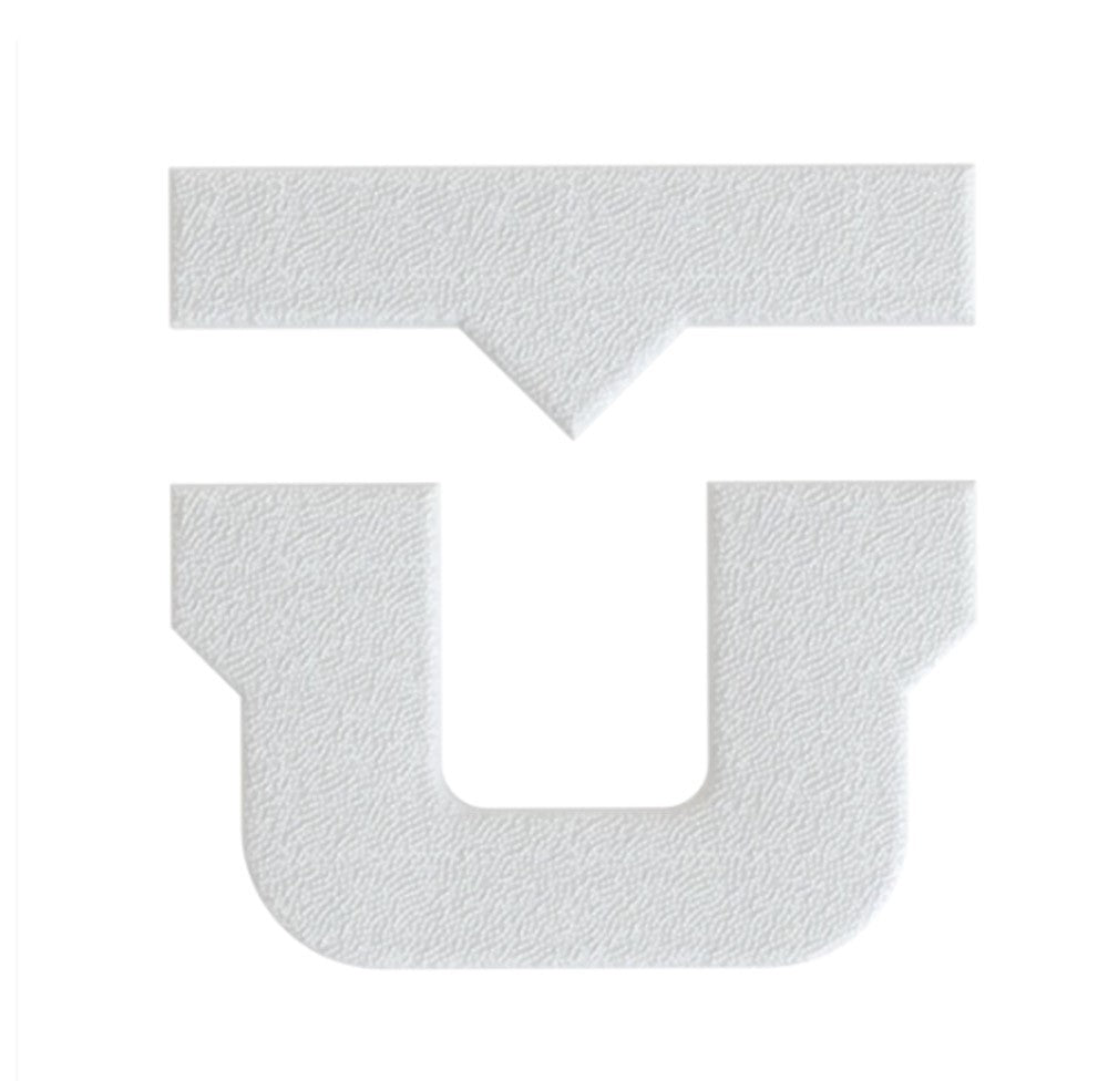 Snowboard Stomp Pad with Union Logo - White, 4x4 Inches