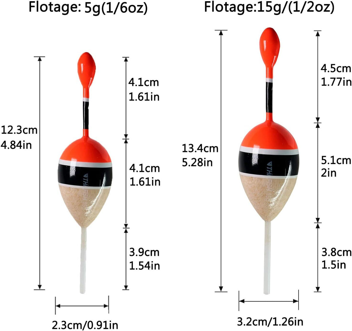 Balsa Slip Bobber Floats for Crappie Panfish Trout Bass Fishing Line Depth Slider