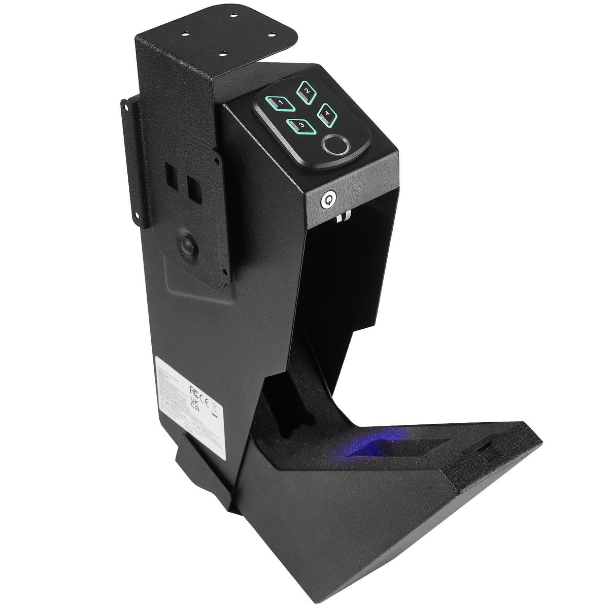 Wall-Mounted Biometric Gun Safe with Multiple Access Options for Pistols