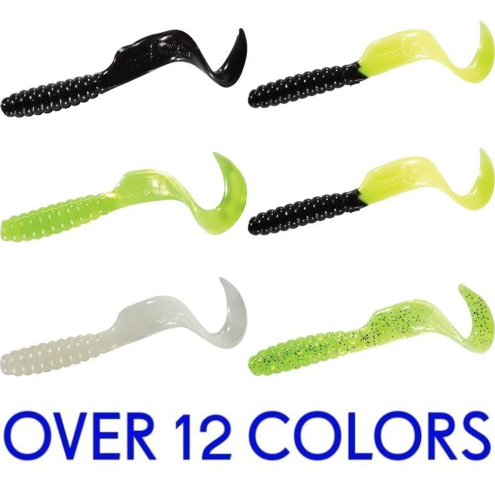 Soft Plastic Fishing Bait - Curly Tail 4 Inch Lure, 20 Pack