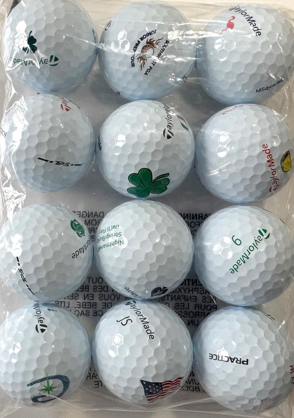 Practice Golf Balls 12 Pack - Unused TaylorMade TP5 Logo Overrun