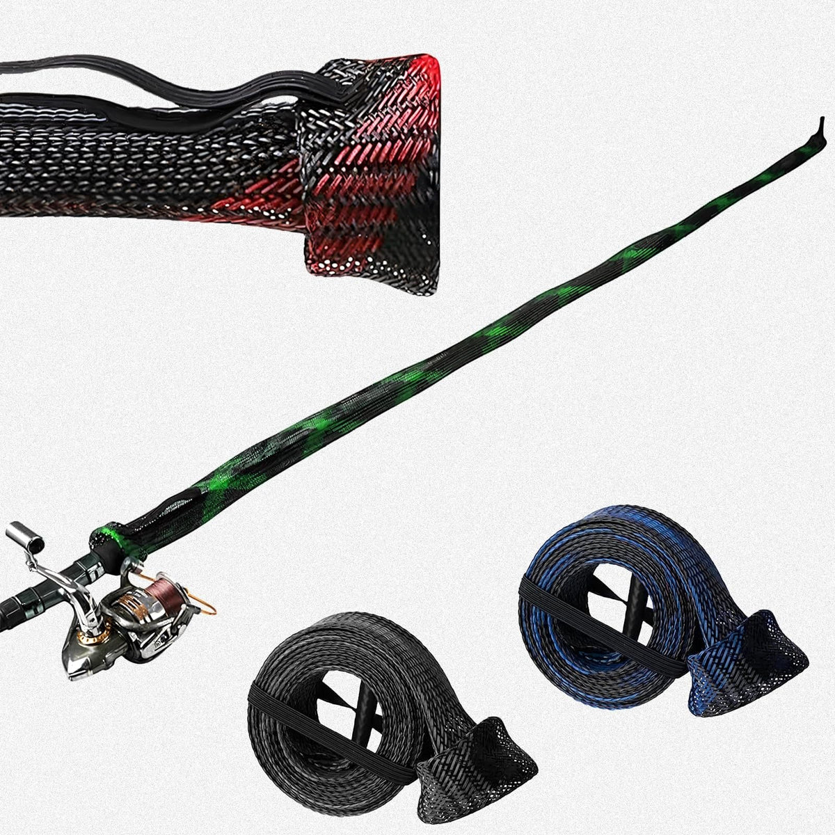 Fishing Rod Sleeve 4-Pack for Poles - Rod Socks & Covers for Spinning & Casting