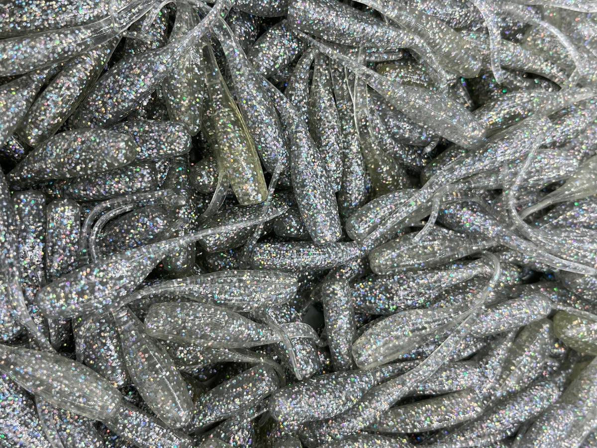 100 Pk 2-Inch Rainbow Shad Soft Plastic Baits for Crappie Bluegill Perch