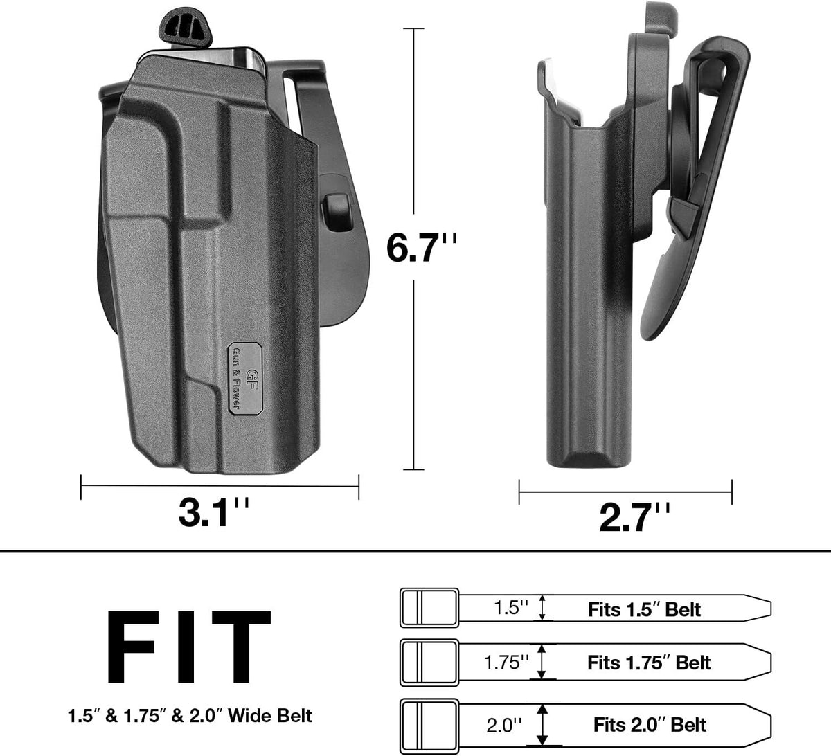1911 Pistol Holster with Thumb Release and Optics Cut - Fits Colt, Kimber, Rock Island