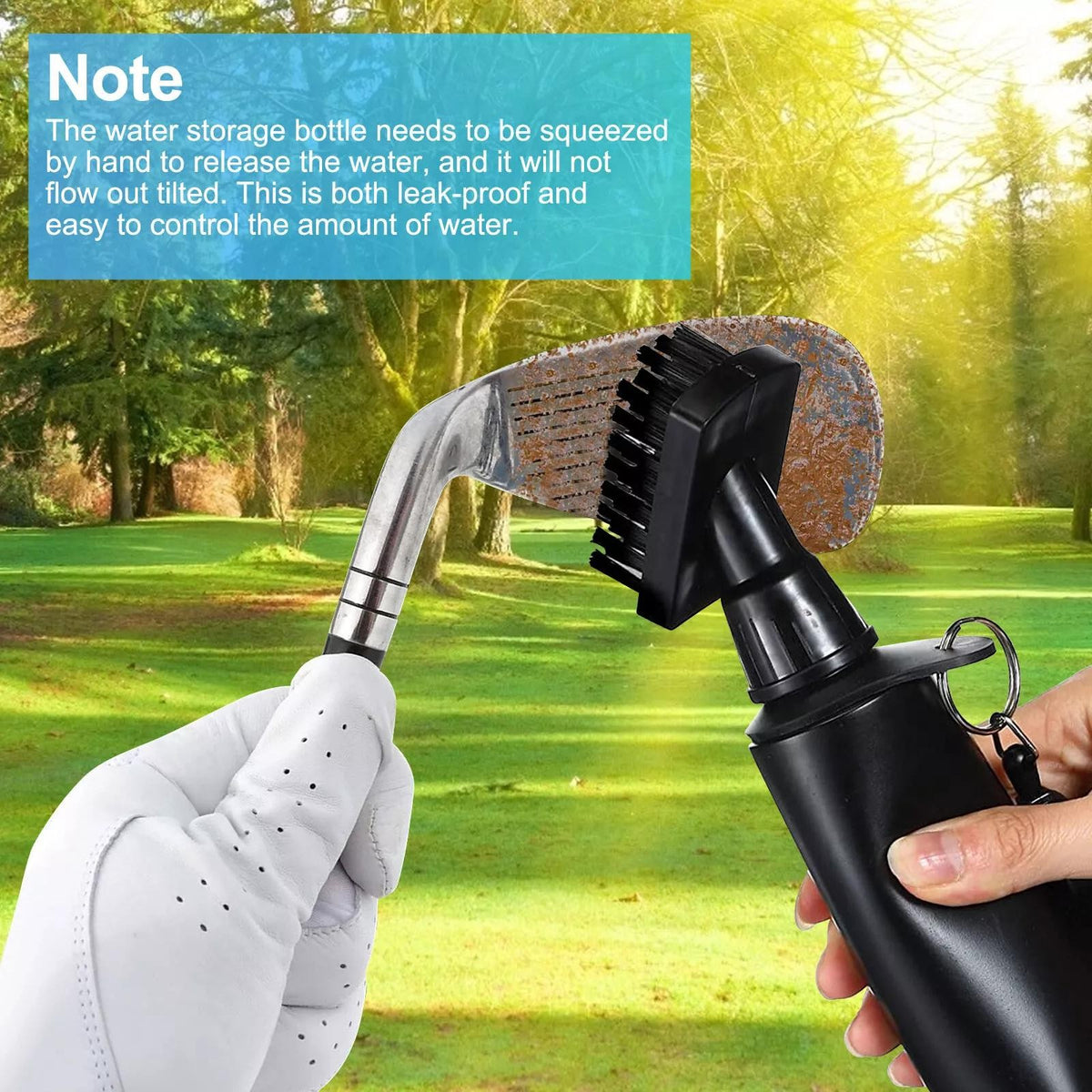 Golf Club Groove Cleaner Brush Kit with Spray Water Bottle - Portable & Durable